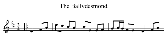 The Ballydesmond - staff notation