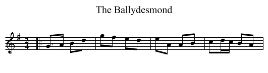 The Ballydesmond - staff notation