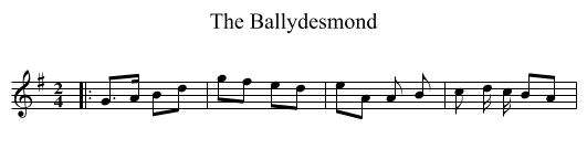The Ballydesmond - staff notation