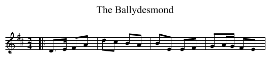 The Ballydesmond - staff notation