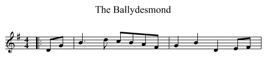 The Ballydesmond - staff notation
