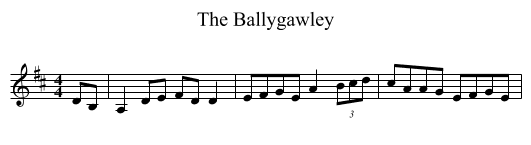 The Ballygawley - staff notation