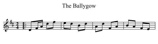 The Ballygow - staff notation