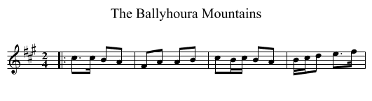 The Ballyhoura Mountains - staff notation