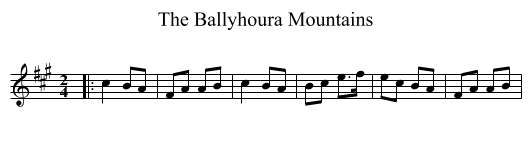 The Ballyhoura Mountains - staff notation