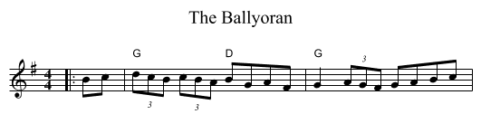 The Ballyoran - staff notation