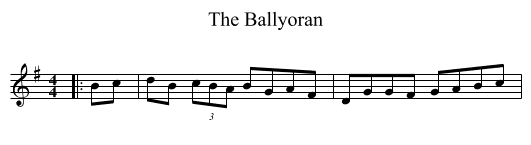 The Ballyoran - staff notation