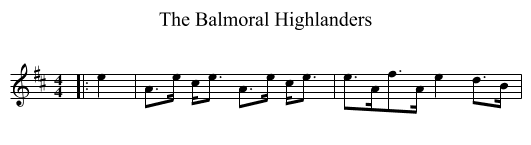 The Balmoral Highlanders - staff notation