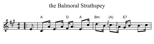 the Balmoral Strathspey - staff notation
