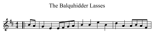 The Balquhidder Lasses - staff notation