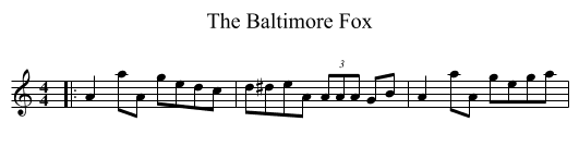 The Baltimore Fox - staff notation
