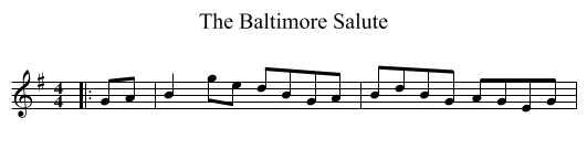 The Baltimore Salute - staff notation