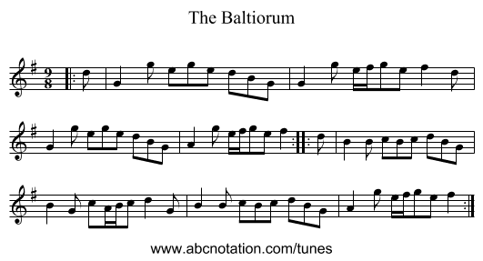 The Baltiorum - staff notation