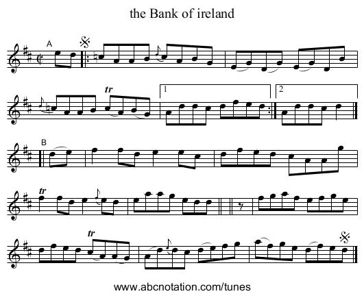 the Bank of ireland - staff notation