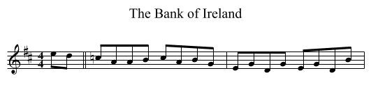 The Bank of Ireland - staff notation