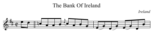 The Bank Of Ireland - staff notation