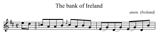 The bank of Ireland - staff notation