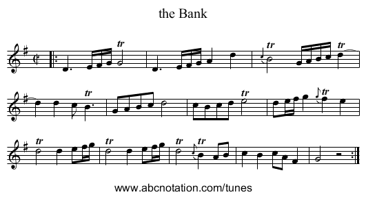 the Bank - staff notation