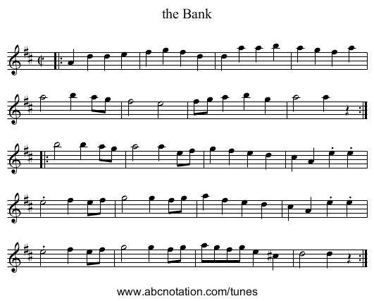 the Bank - staff notation