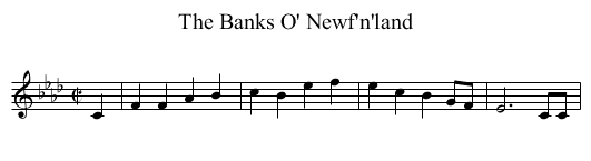 The Banks O' Newf'n'land - staff notation