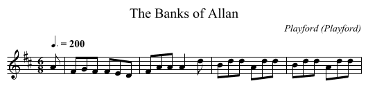 The Banks of Allan - staff notation