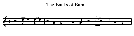 The Banks of Banna - staff notation