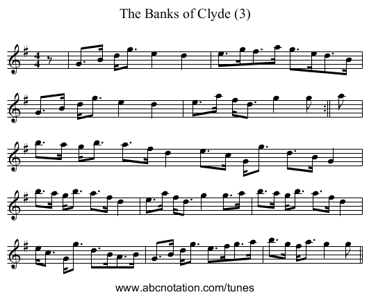 The Banks of Clyde (3) - staff notation