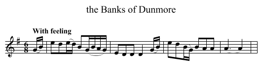 the Banks of Dunmore - staff notation