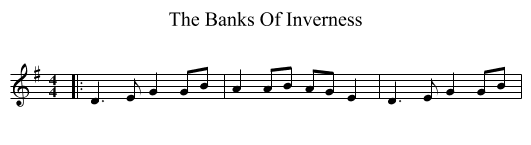 The Banks Of Inverness - staff notation