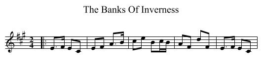 The Banks Of Inverness - staff notation