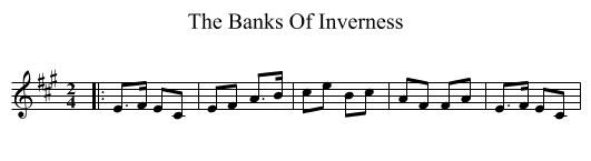 The Banks Of Inverness - staff notation
