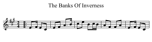 The Banks Of Inverness - staff notation