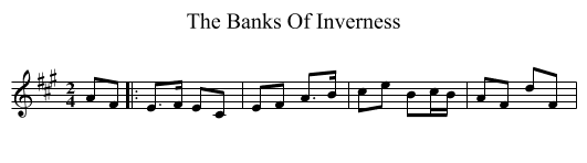 The Banks Of Inverness - staff notation