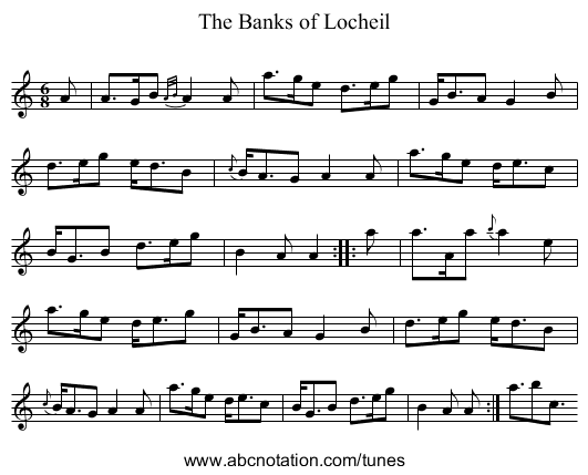 The Banks of Locheil - staff notation