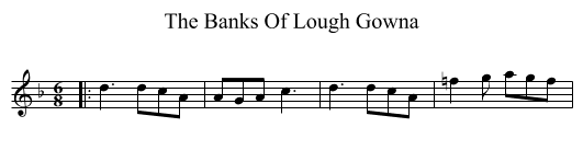 The Banks Of Lough Gowna - staff notation