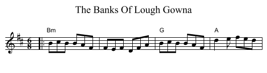 The Banks Of Lough Gowna - staff notation