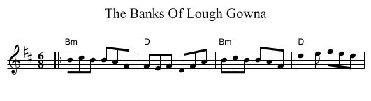 The Banks Of Lough Gowna - staff notation