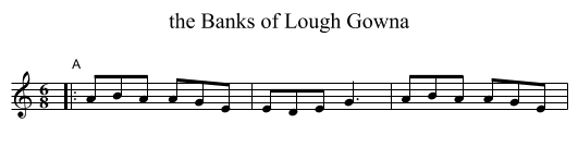 the Banks of Lough Gowna - staff notation