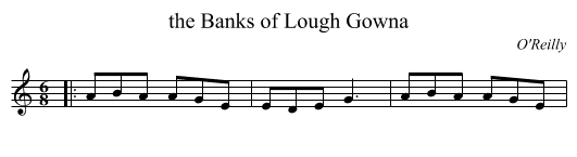 the Banks of Lough Gowna - staff notation