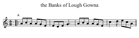 the Banks of Lough Gowna - staff notation