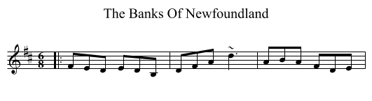 The Banks Of Newfoundland - staff notation
