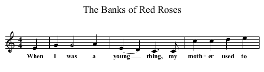 The Banks of Red Roses - staff notation