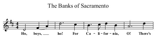 The Banks of Sacramento - staff notation