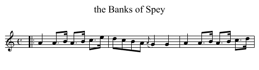 the Banks of Spey - staff notation