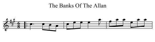 The Banks Of The Allan - staff notation