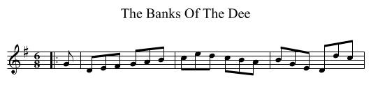 The Banks Of The Dee - staff notation
