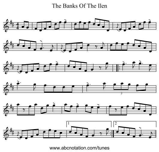 The Banks Of The Ilen - staff notation