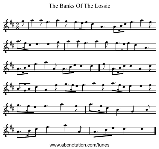 The Banks Of The Lossie - staff notation