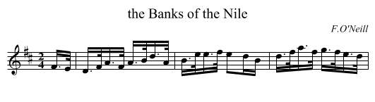 the Banks of the Nile - staff notation