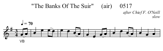 The Banks Of The Suir     (air)     0517 - staff notation